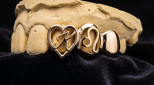 3D Heart with Initial and Sign grillz