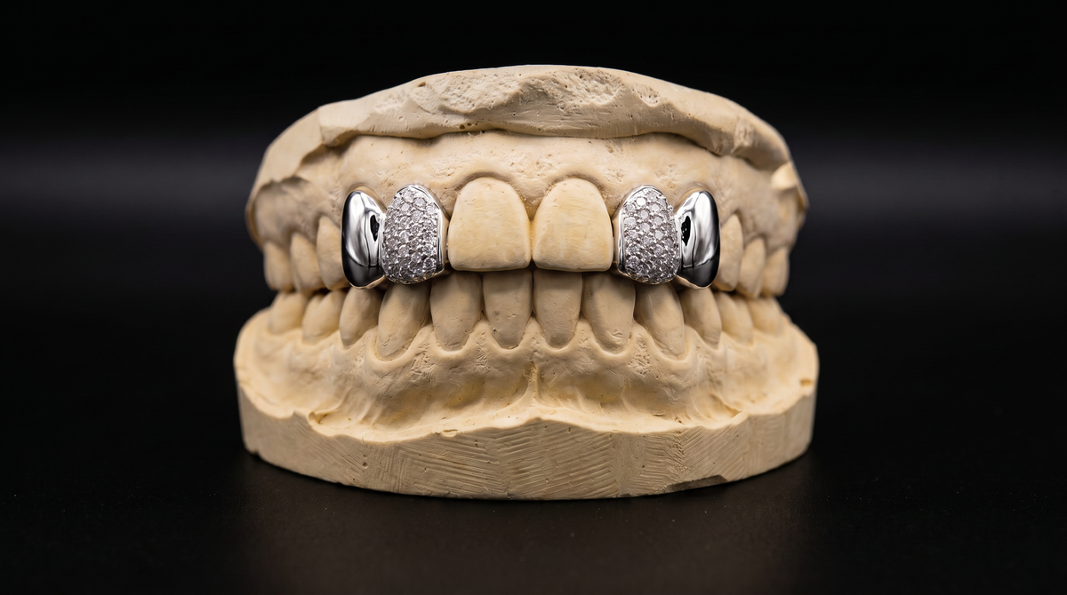 4 Teeth 2 Diamonds - Silver
