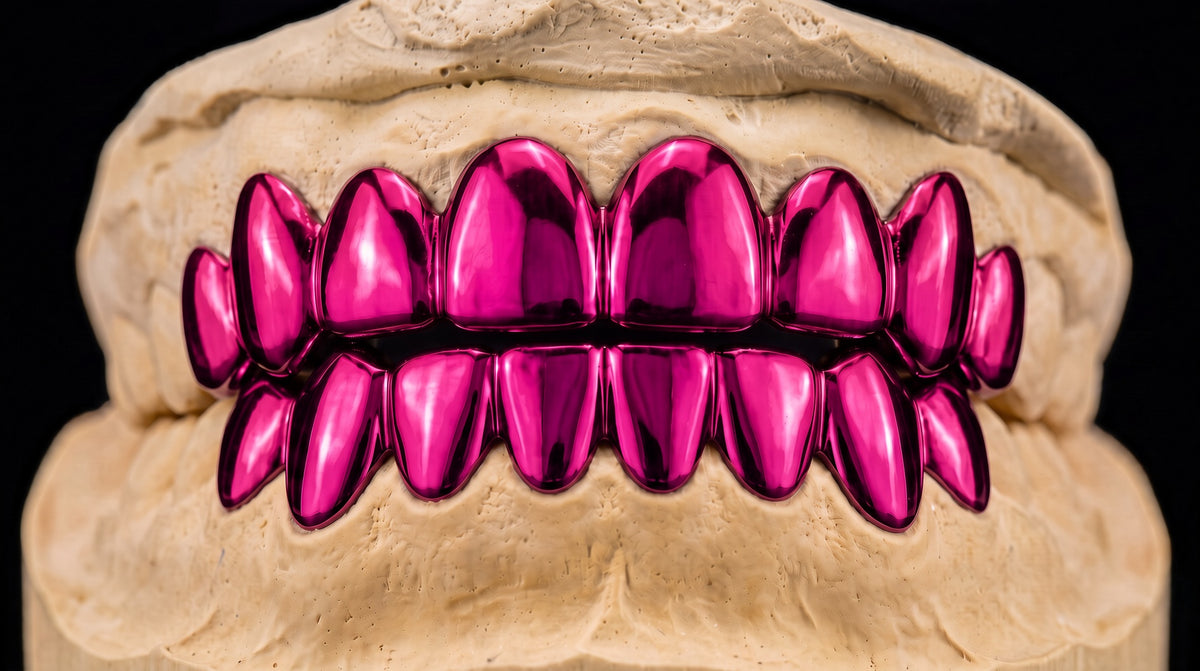 Pink colored grillz
