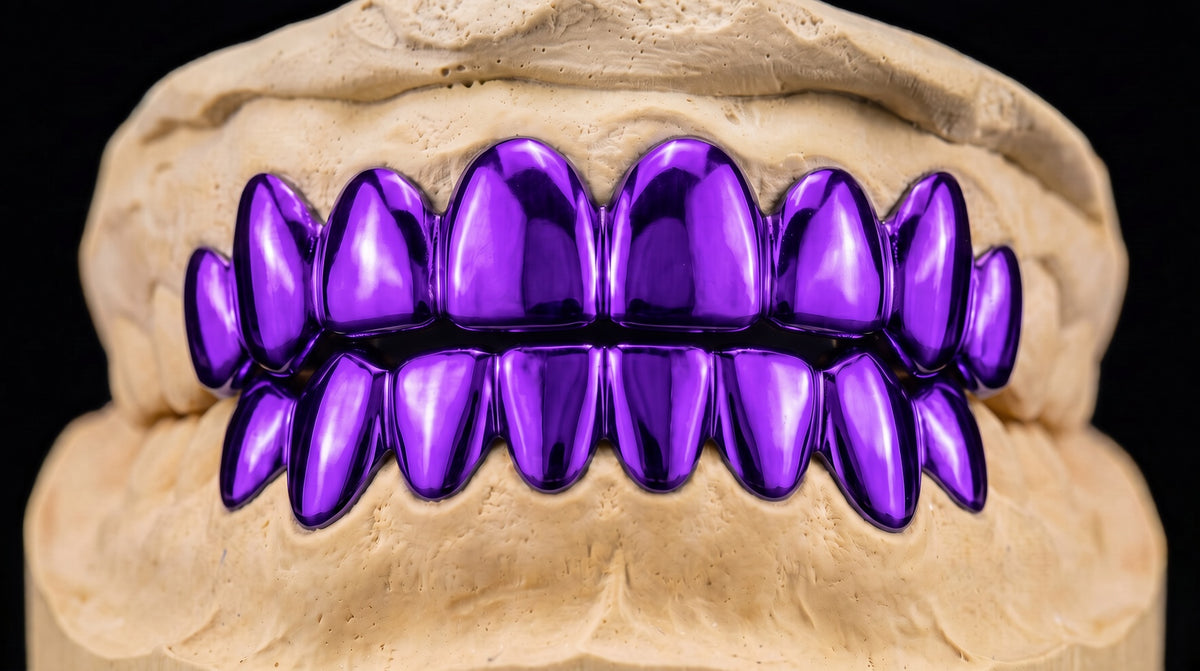 Purple colored grillz