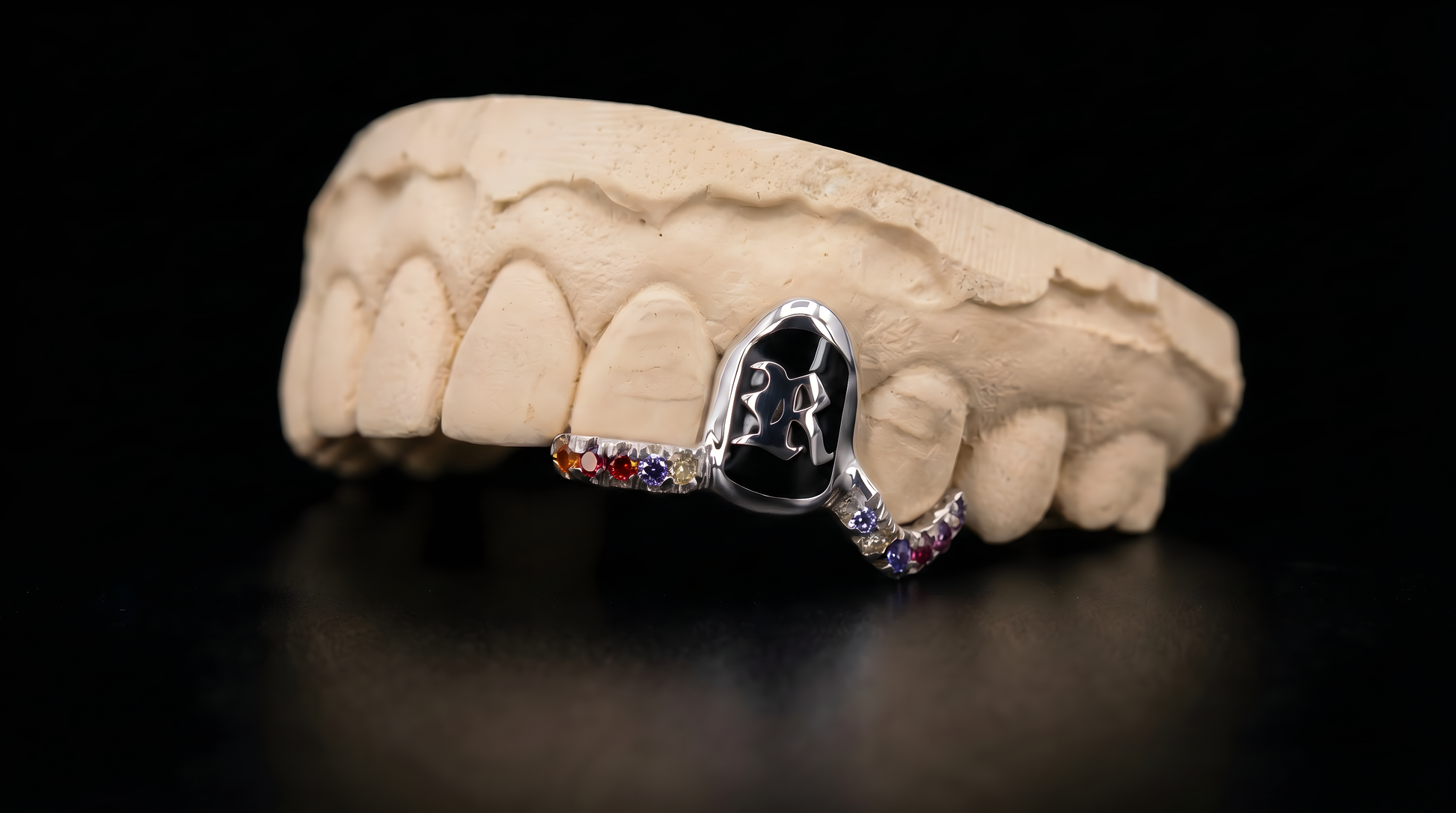 Enamel with Initial grillz