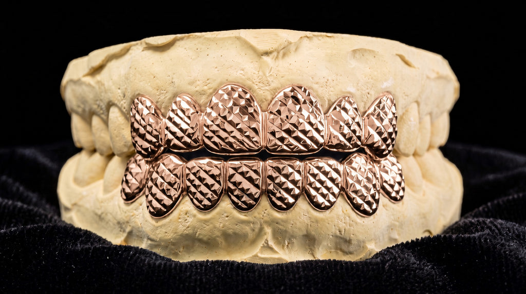 Diamond Cut Gold Grillz - Rose Gold