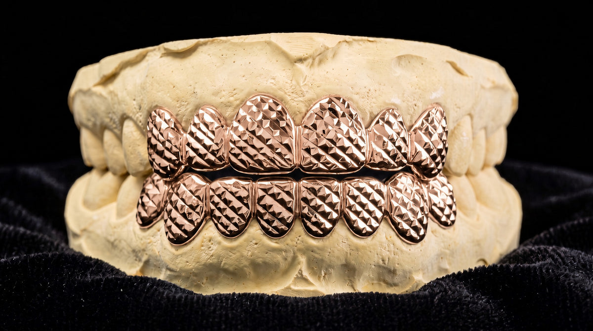 Diamond Cut Gold Grillz - Rose Gold